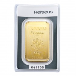 50 Grams Heraeus Gold Bar
