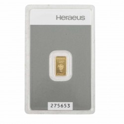 1 Gram Heraeus Gold Bar