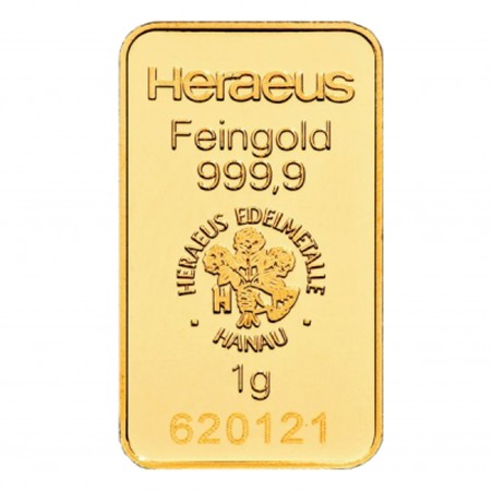 1 Gram Heraeus Gold Bar