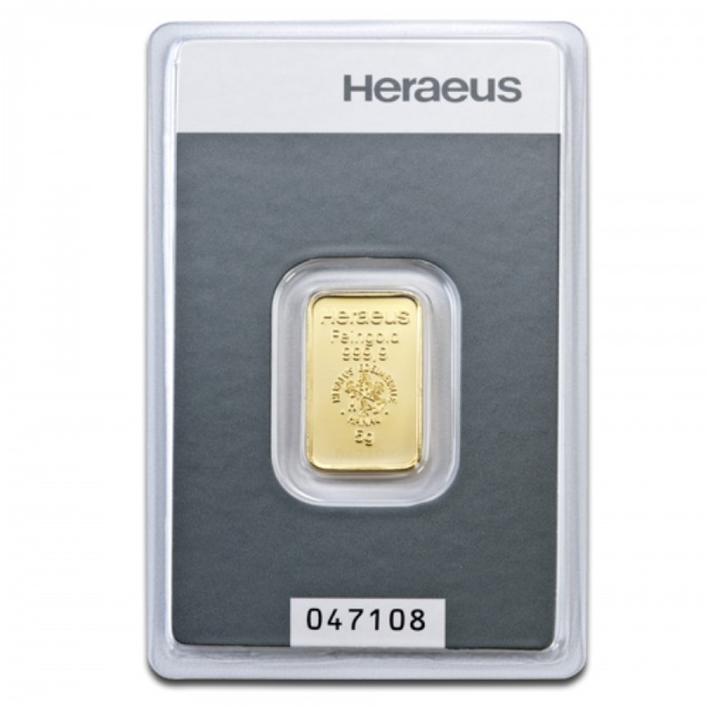 5 Grams Heraeus Gold Bar