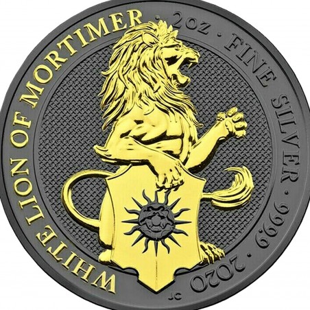 2 Oz White Lion of Mortimer 2020  – Art Color Silver Coin