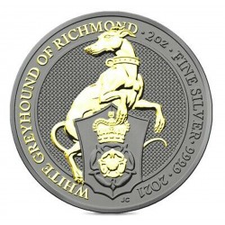 2 Oz White Greyhound of Richmond 2021 – Art Color Silver Coin