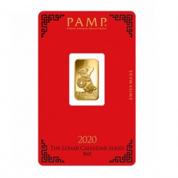 5 Grams PAMP Lunar Rat 2020 Gold Bar