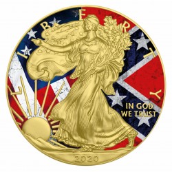 1 Oz Confederate Flag American Eagle Silver Coin