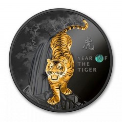 Ruthenium Finish Tiger 2022 Silver Coin