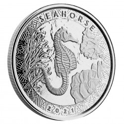 1 Oz Seahorse Samoa 2021 Silver Coin