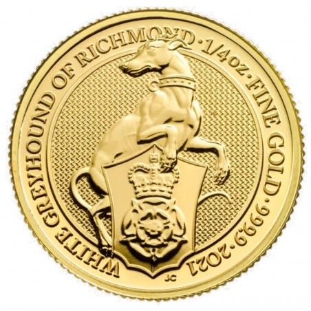 1/4 Oz White Greyhound 2021 Gold Coin