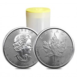 PRE-SALE 2022 Tube of 25 X 1 Oz Maple Leaf Silver Coin