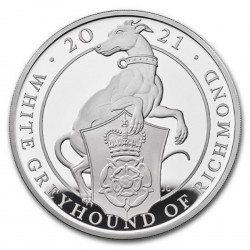 1 Oz 2021 White Greyhound Silver PROOF Coin