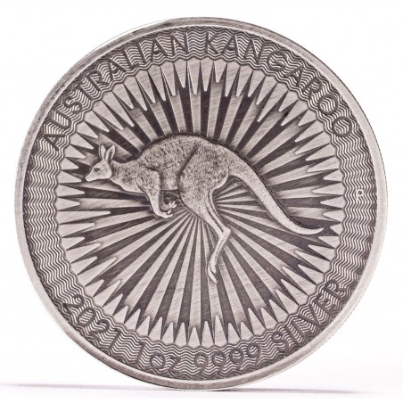 Antique Finish 1 Oz 2021 Kangaroo Silver Coin