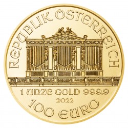 1 Oz 2022 Vienna Philharmonic Gold Coin