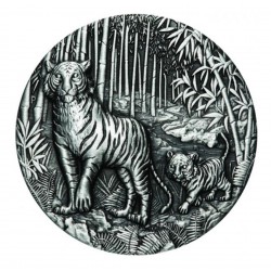 2 Oz Lunar Tiger 2022 Antique Silver Coin