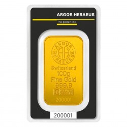 100 Grams Argor-Heraeus Goldbarren