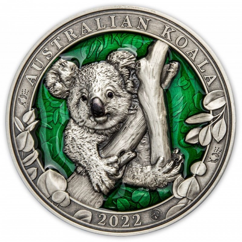 3 Oz Koala Colors of Wildlife 2022 Silver Coin