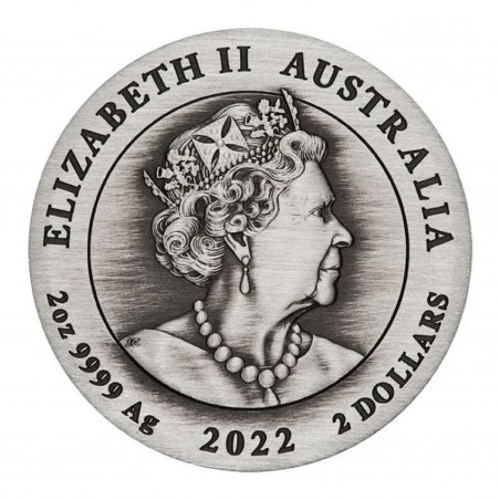 2 Oz Antique Finish Dragon 2022 Silver Coin
