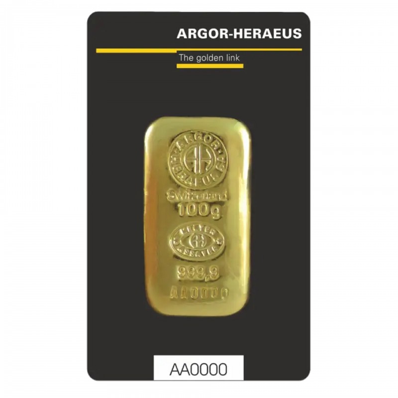 PRE-SALE 100 Grams Argor-Heraeus Gold Bar