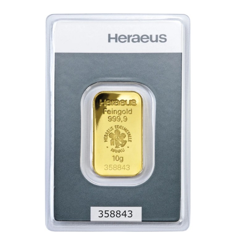 10 Grams Heraeus Gold Bar