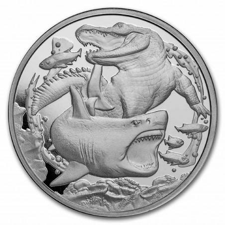 1 Oz Shark vs Crocodile 2022 Silver Coin