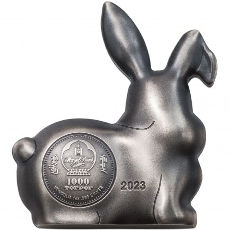 1 oz Mongolia Rabbit Figure 2023 Silbermünze