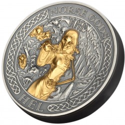 2 Oz HEL Norse Gods Gold Plated 2023 Silver Coin