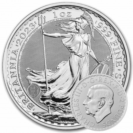 KING CHARLES 1 Oz Britannia 2023 Fine Silver Coin