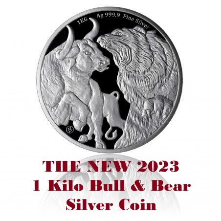 2023 1 Kilo Bull & Bear Silver Coin