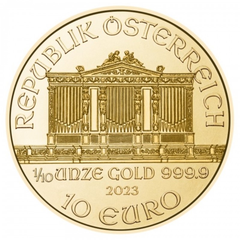 1/10 Oz Vienna Philharmonic 2023 Gold Coin