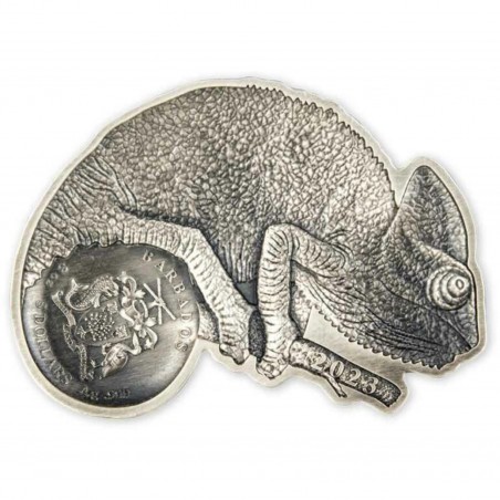 3 Oz Chameleon 2023 Enamel Silver Coin