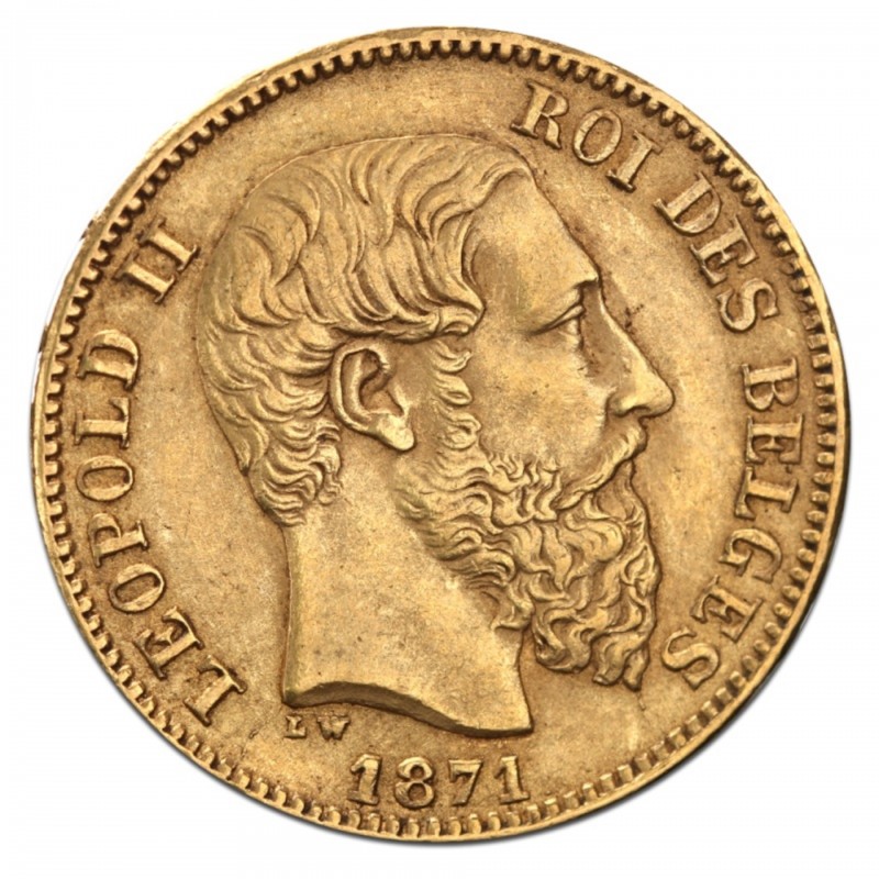20 Franc Leopold II Belgium Mixed Years Gold Coin