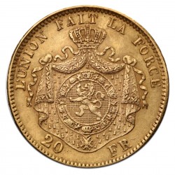20 Franc Leopold II Belgium Mixed Years Goldmünze