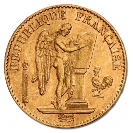 20 French Francs Génie 3rd Republic Mixed Years Gold Coin