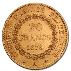 20 French Francs Génie 3rd Republic Mixed Years Goldmünze