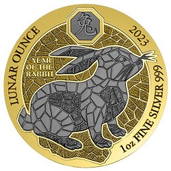 1 Oz Year Of The Black Rabbit Silver Coin 2023