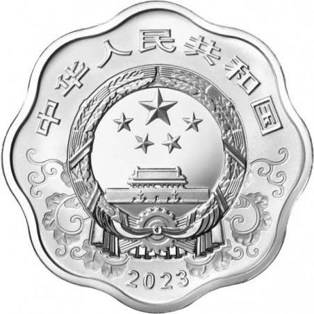 1 Oz Lunar Rabbit Petal Silver Coin 2023