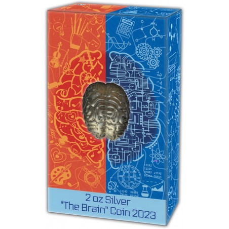 2 Oz Brain 3D Shaped Silver Coin