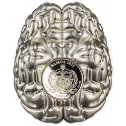 2 Oz Brain 3D Shaped Silbermünze