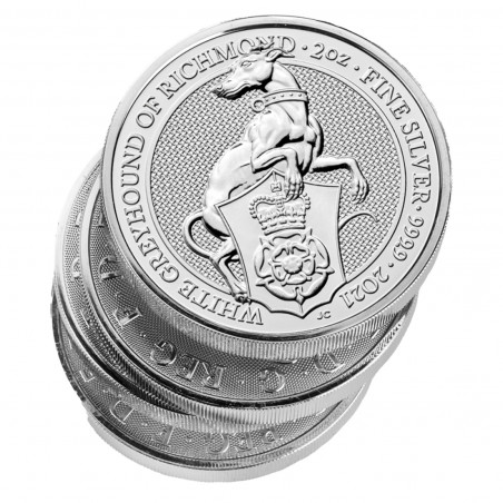 2 Oz 2021 White Greyhound Silver Coin