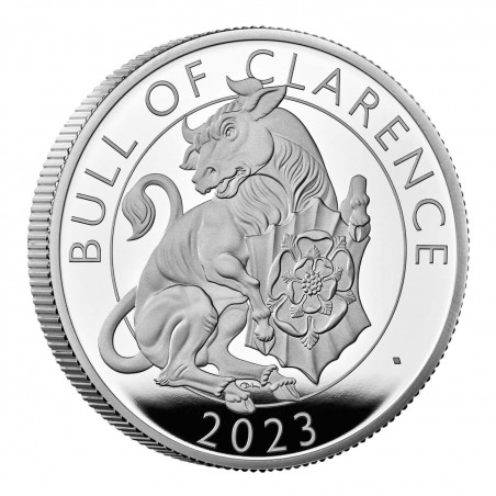 1 Oz The Royal Tudor Beasts The Bull of Clarence 2023 Silver Proof Coin