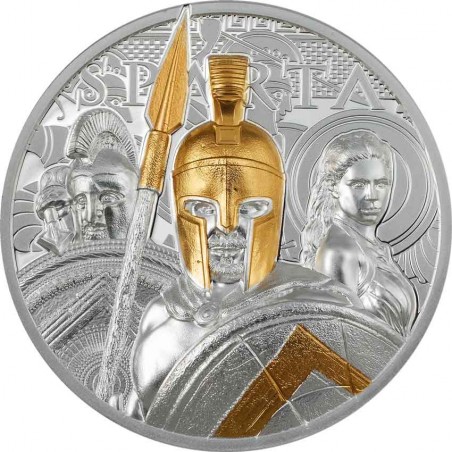 3 Oz Sparta Warriors Ultra High Relief Silver Proof Coin