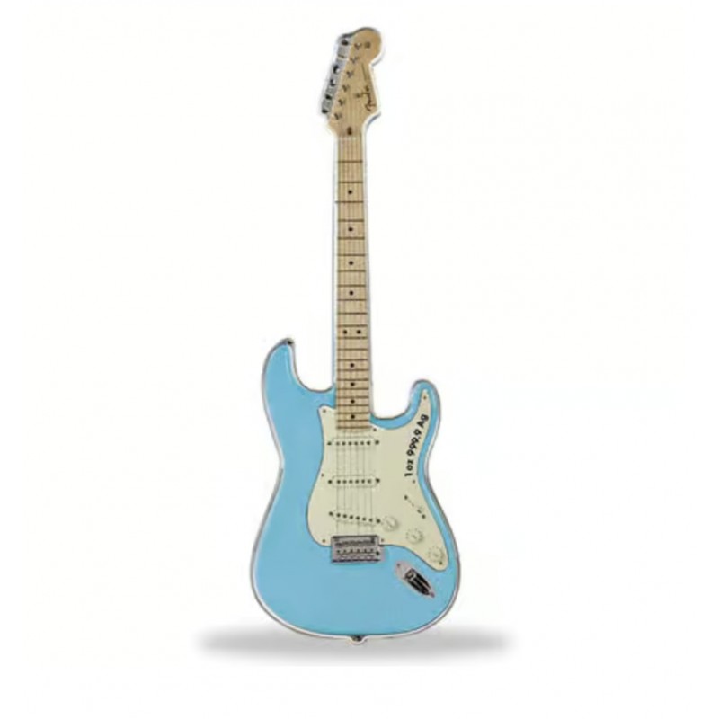 1 Oz Fender Stratocaster Guitar Silbermünze 2023