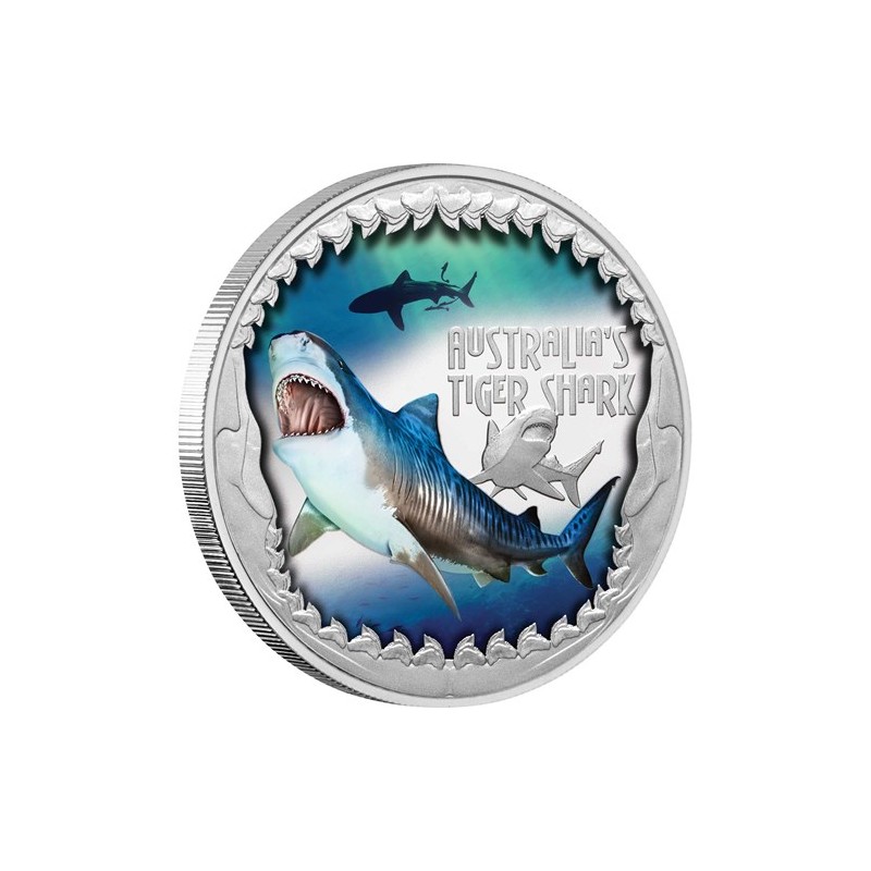 1 Oz Tiger Shark Silver Coin 2023