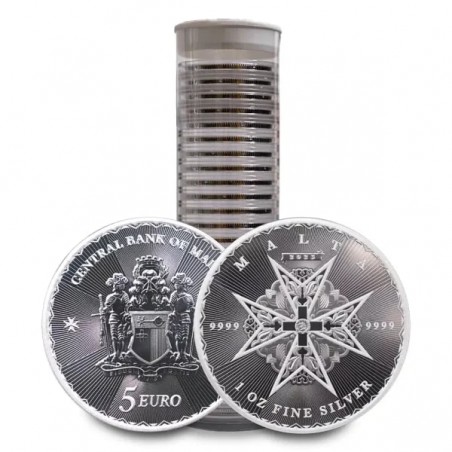 Tube 25 x 1 Oz Maltese Cross 2023 Silver Coin