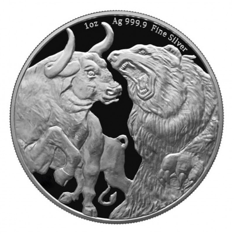 1 Oz Bull & Bear Silver Coin 2023