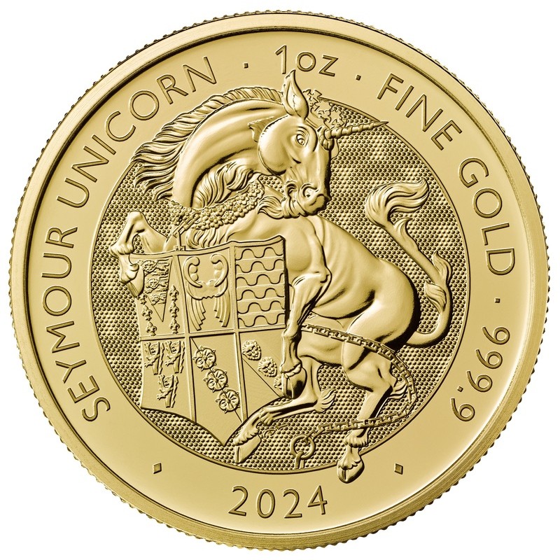 1 oz Tudor Beasts Unicorn Gold Coin 2024