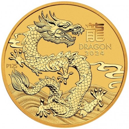 1/10 oz Lunar III Dragon Gold Coin 2024