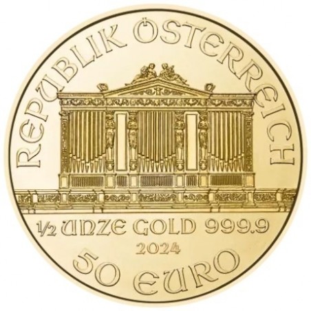 1/2 Oz 2024 Vienna Philharmonic Gold Coin