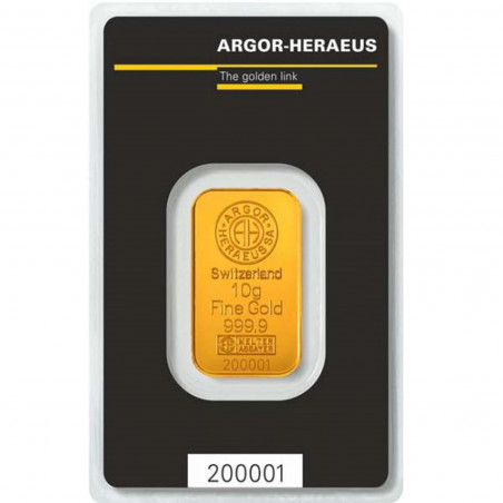 10 Grams Argor-Heraeus Goldbarren