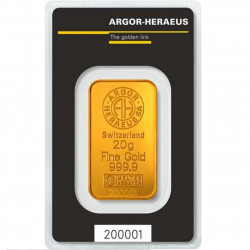 20 Grams Argor-Heraeus Goldbarren
